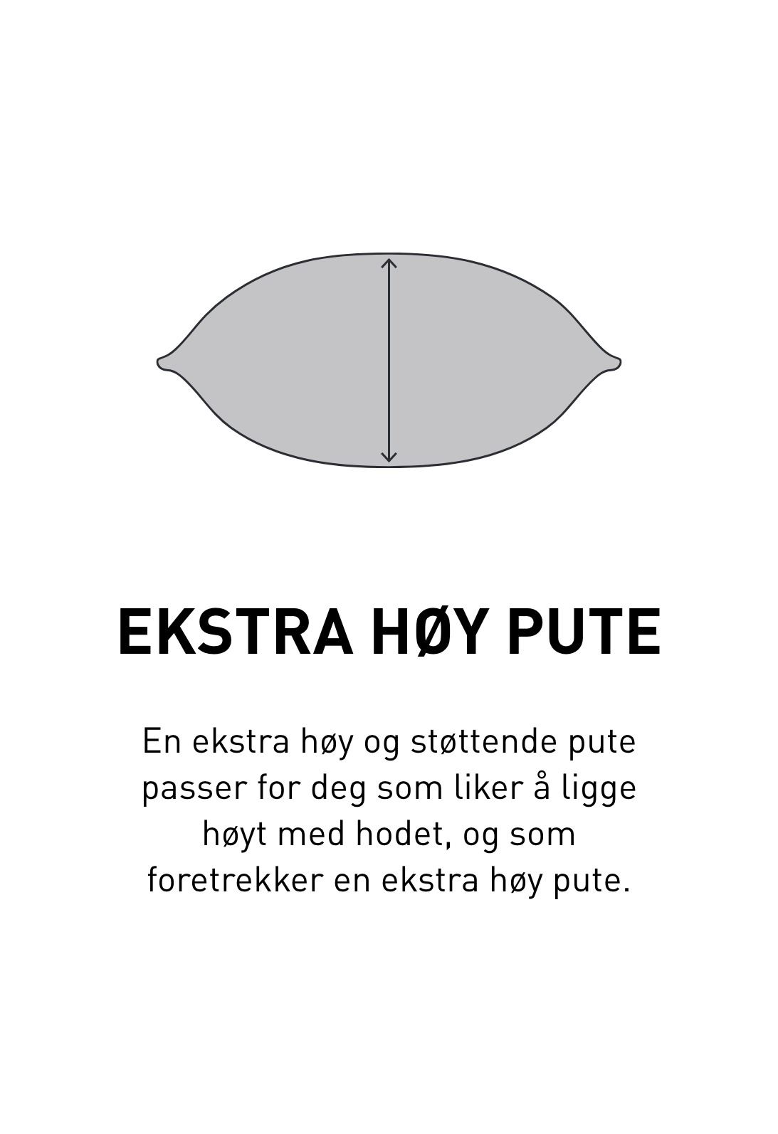 Ekstra høy fiberpute hvit - 50x70 cm ekstra høy
