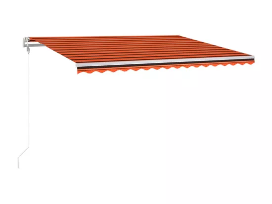 Auvent automatique capteur de vent/LED 400x300 cm Orange/marron
