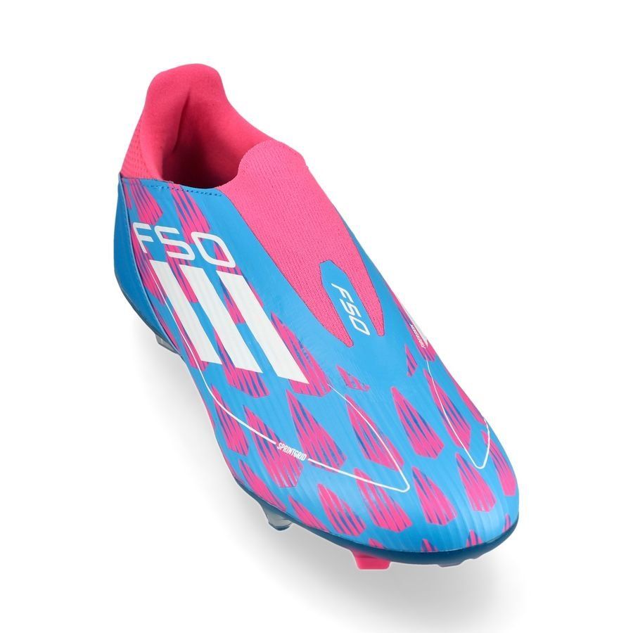 adidas F50 League Laceless FG/AG Reemergence - Bleu/Blanc/Rose