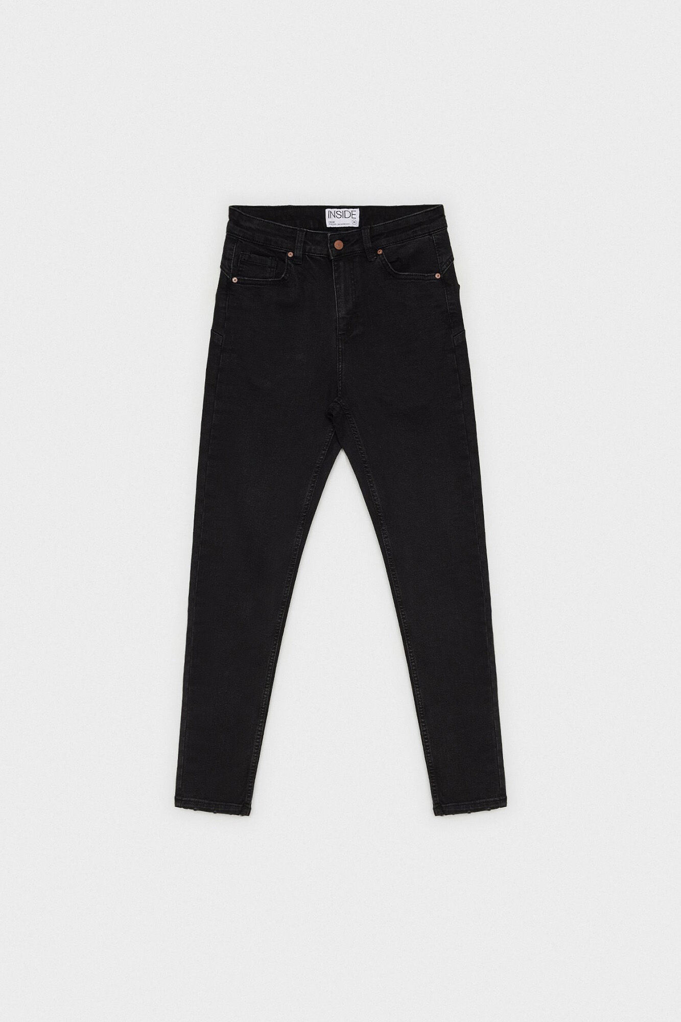 Calça jeans skinny push-up de cintura média
