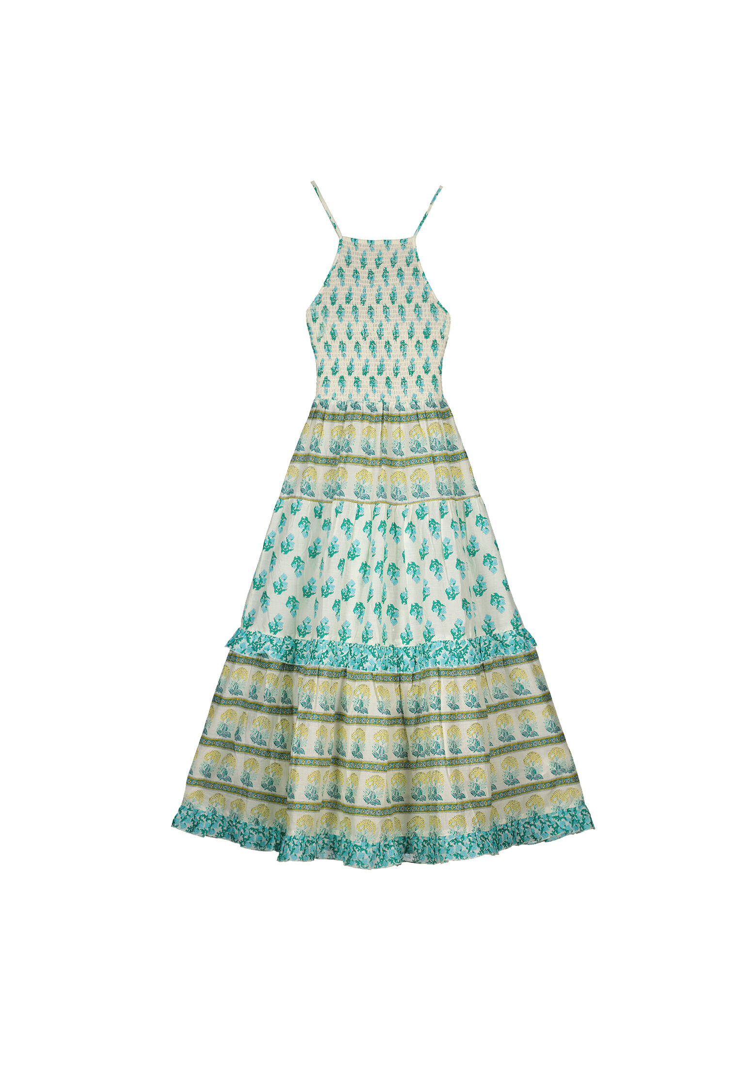 Vestido midi com estampa favo de mel - Laranja
