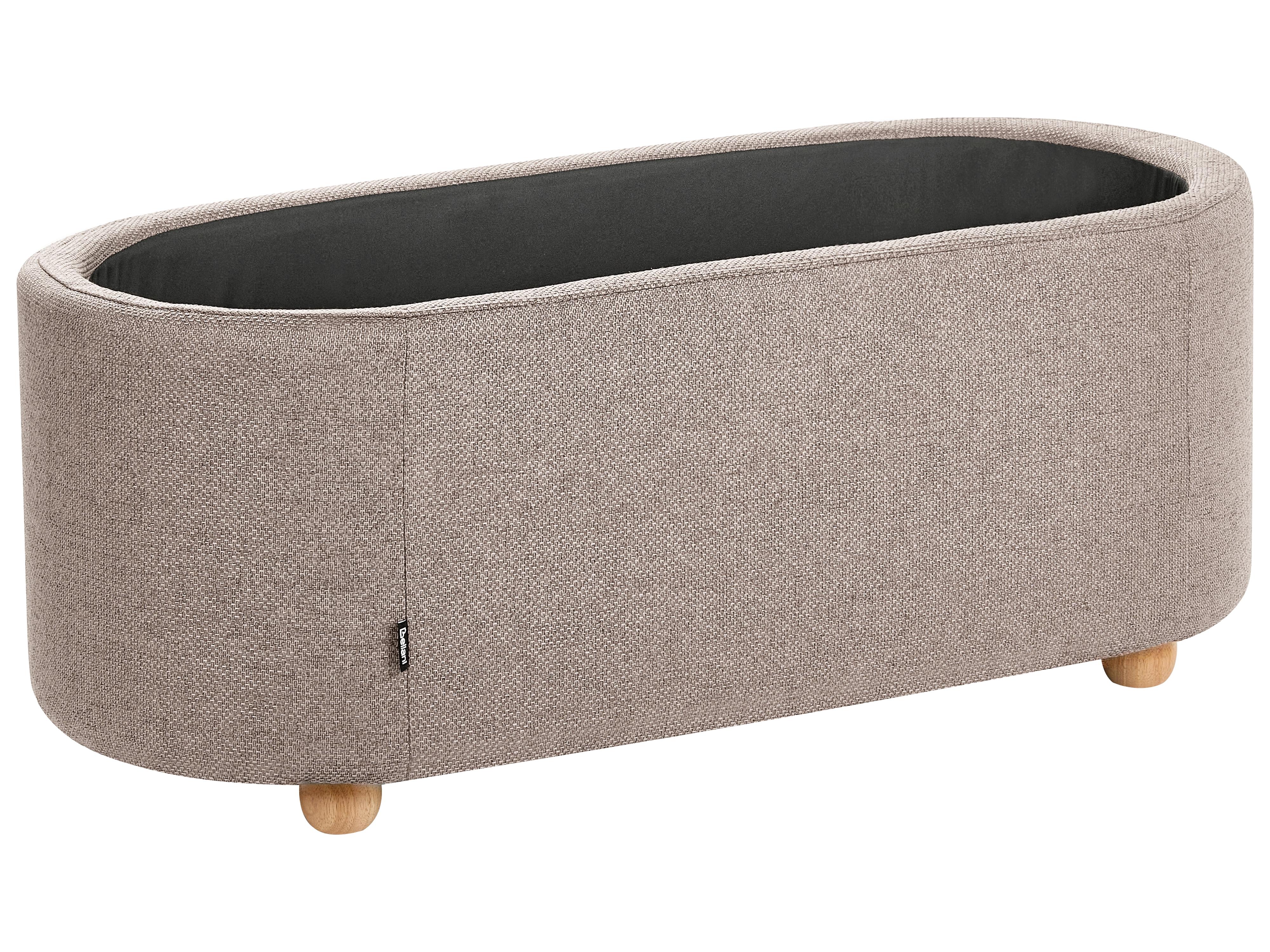 Bankje met opbergruimte HAYWARD Stof 98 cm 44 cm Beige
