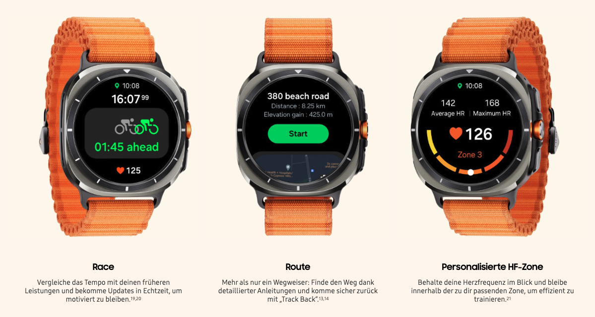 Galaxy Watch Ultra (47mm, 4G) Smart Watch mit Silikon Armband (SM-L705FZTAEUE) - Titanium Silver (Schwarz)