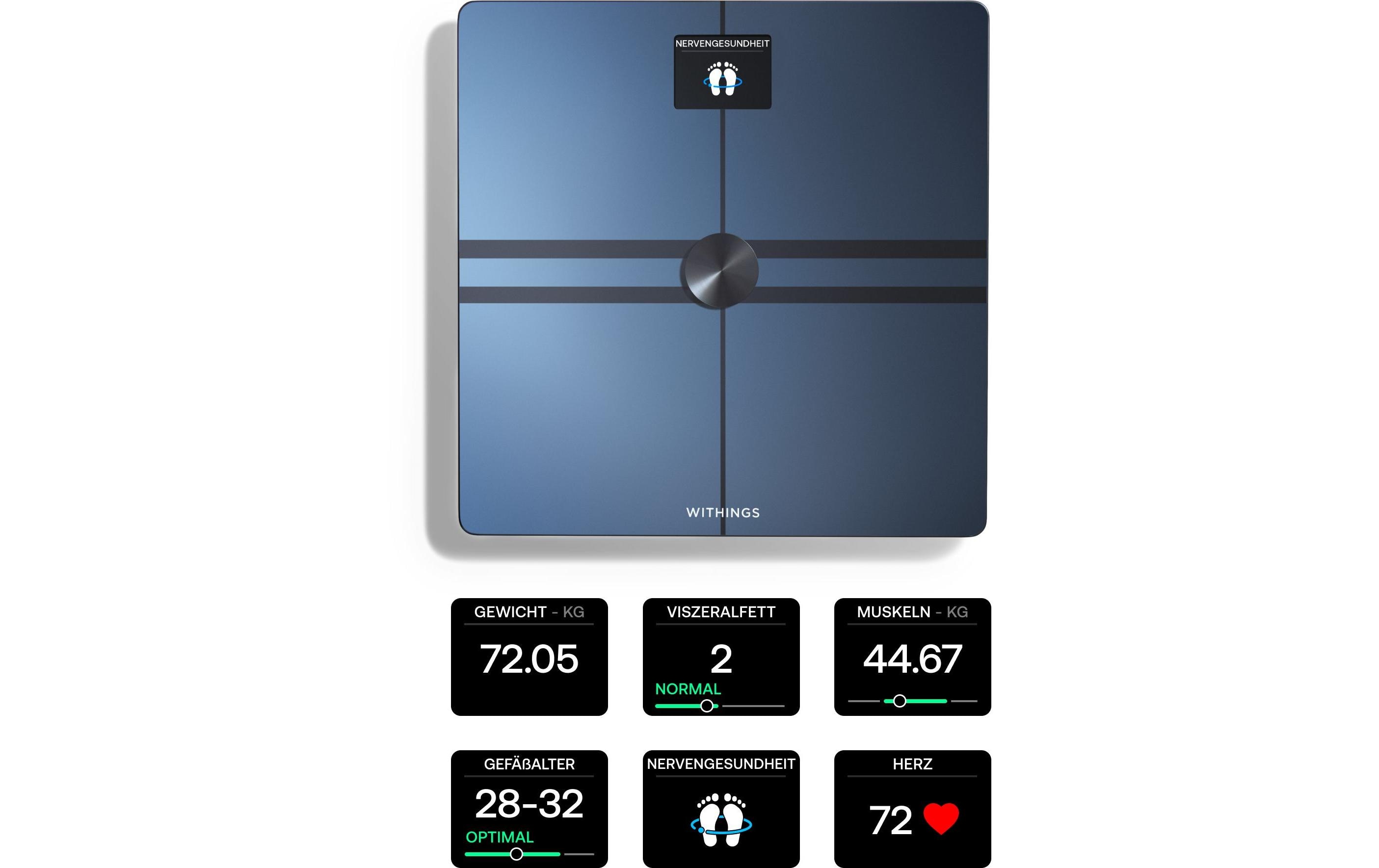 Körperanalysewaage Body Comp Schwarz<br>WLAN-Personenwaage