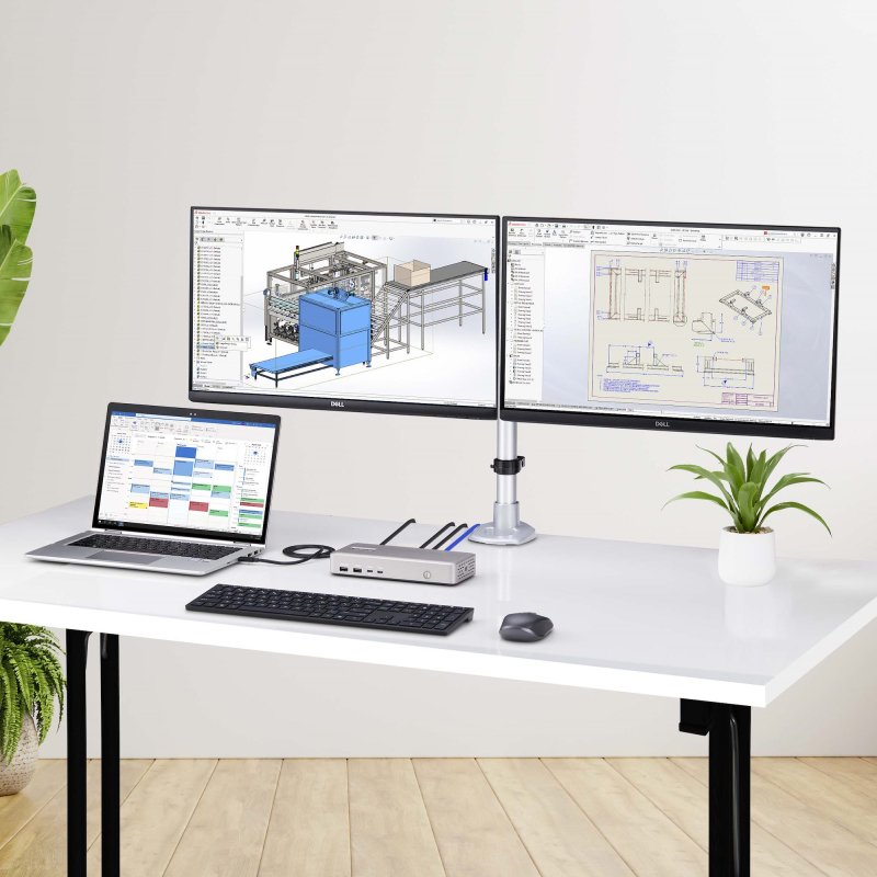 StarTech.com Station d'Accueil USB4 à 2 Écrans, Double HDMI 4K 120 Hz ou Simple HDMI 8K 60 Hz, Recharge de PC 100W, 2,5 GbE, Dock Multi-Écrans USB-C, Sans Pilote