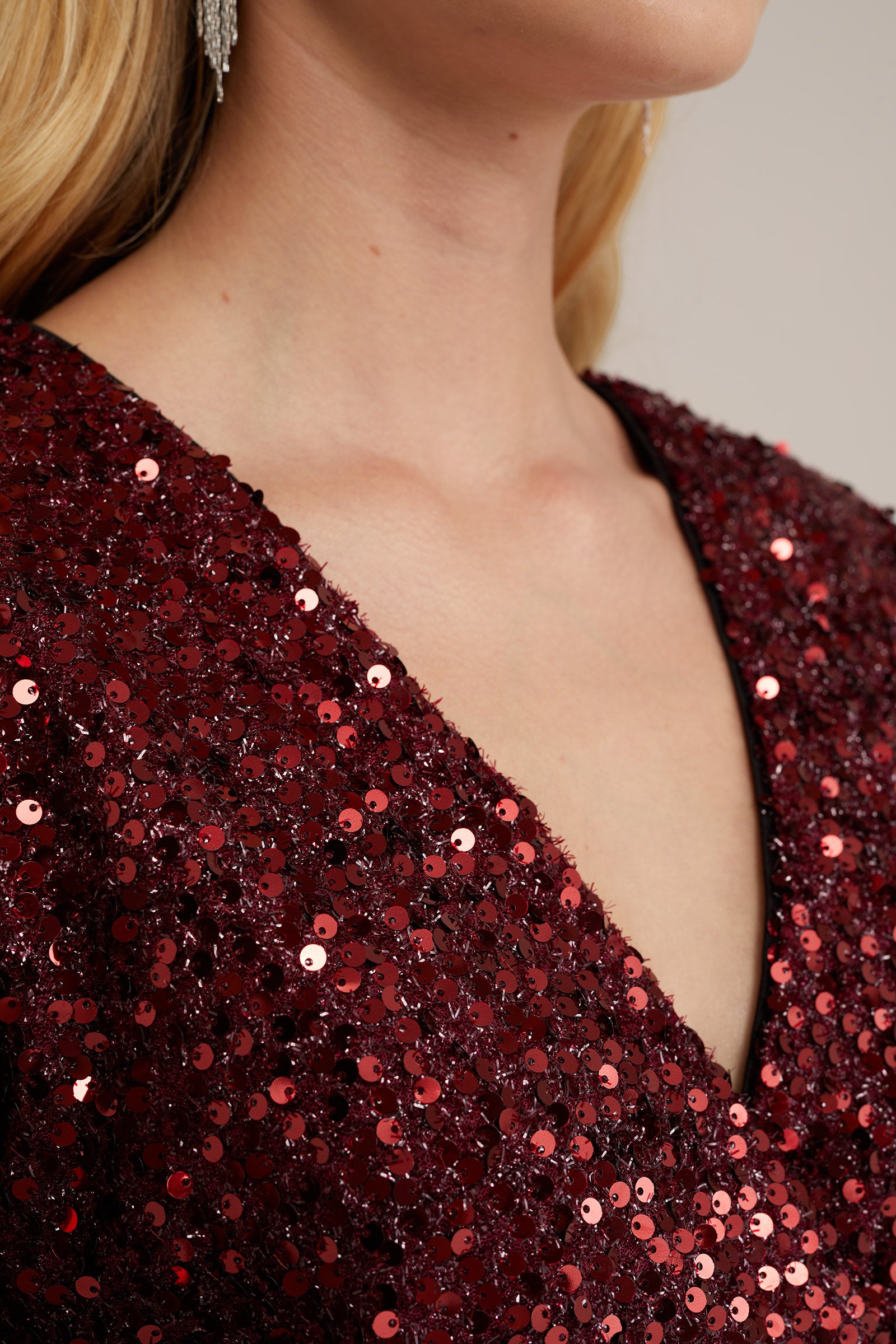 pailletten jurk WE Fashion Donkerrood