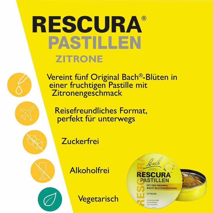Bachblüten Original Rescura Pastillen Zitrone, 50 g
