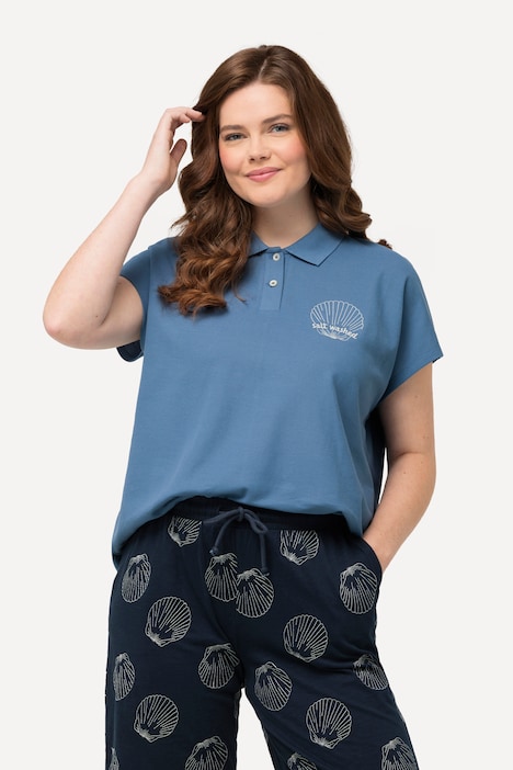 Poloshirt, Stickerei, Polokragen, Halbarm, Biobaumwolle