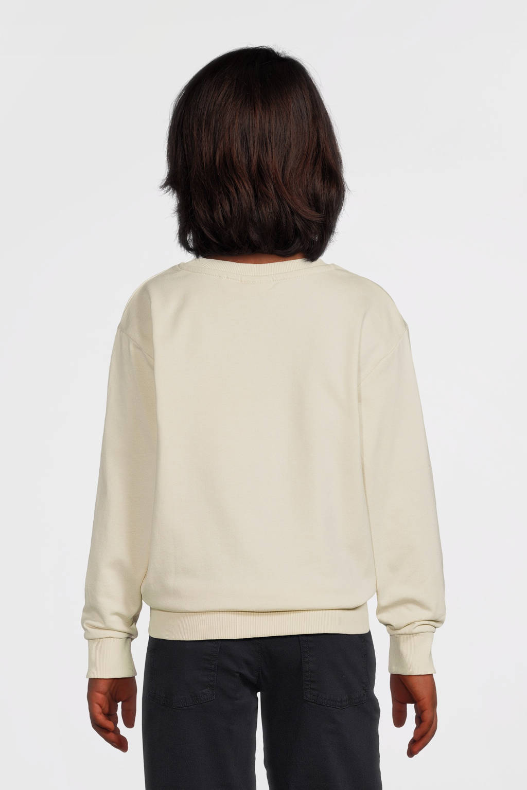 NAME IT sweater NKMVANCE met printopdruk lichtzand