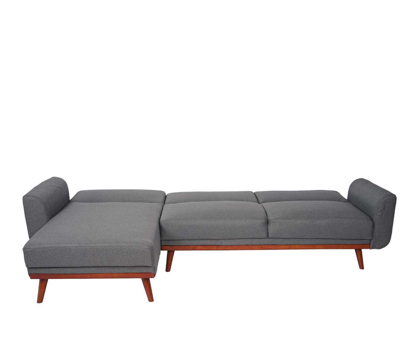Sofa MCW-J20, Couch Ecksofa, L-Form 3-Sitzer Liegefläche Schlaffunktion Stoff/Textil 280cm ~ anthrazit-grau