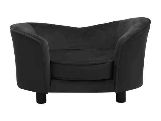 Canapé pour chien Noir 69x49x40 cm Peluche et similicuir
