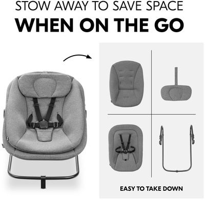 Hauck 3-in-1 Vippestol til Matstol, Dark Grey Melange