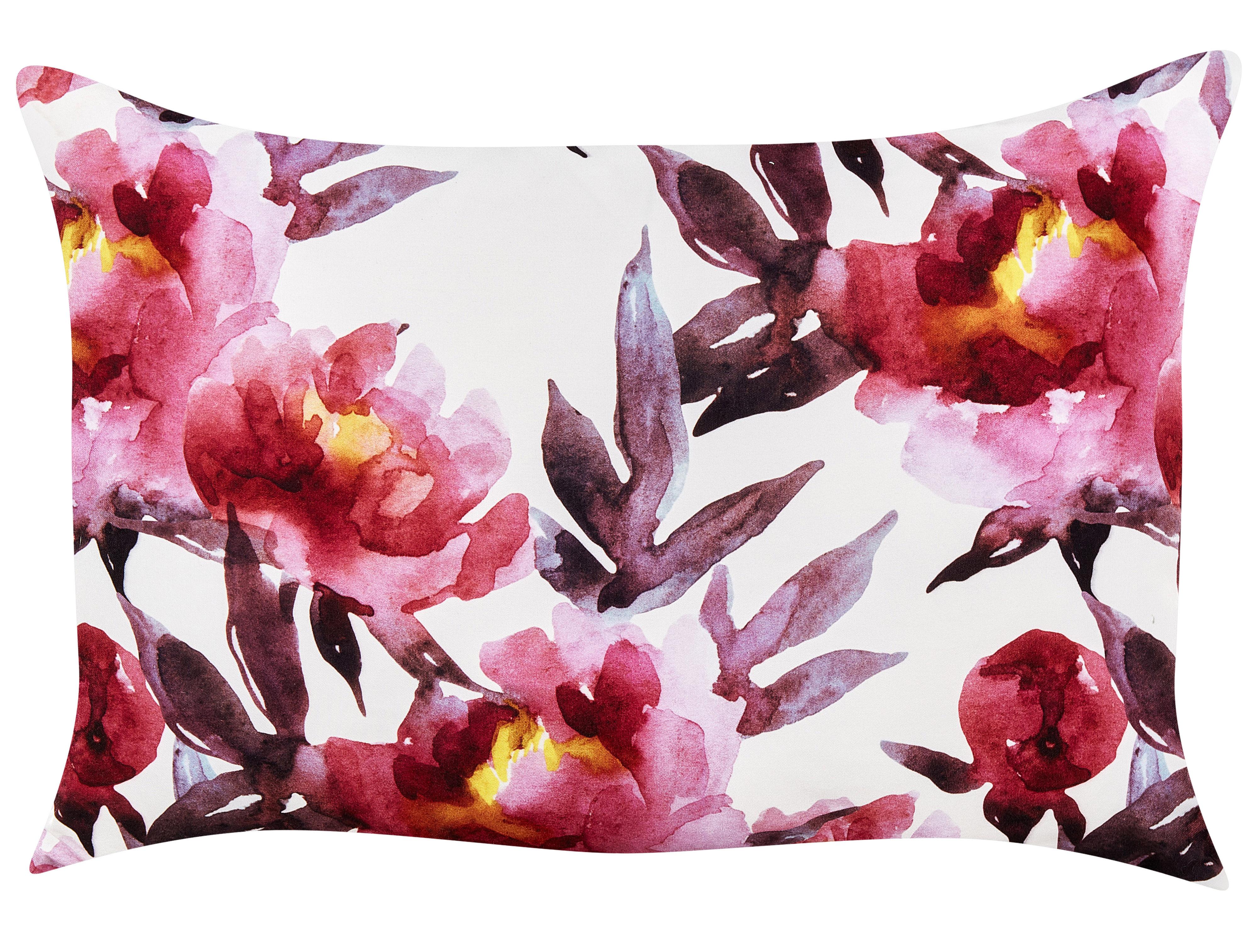 Set van 2 tuinkussens LANROSSO bloempatroon 40 x 60 cm Roze