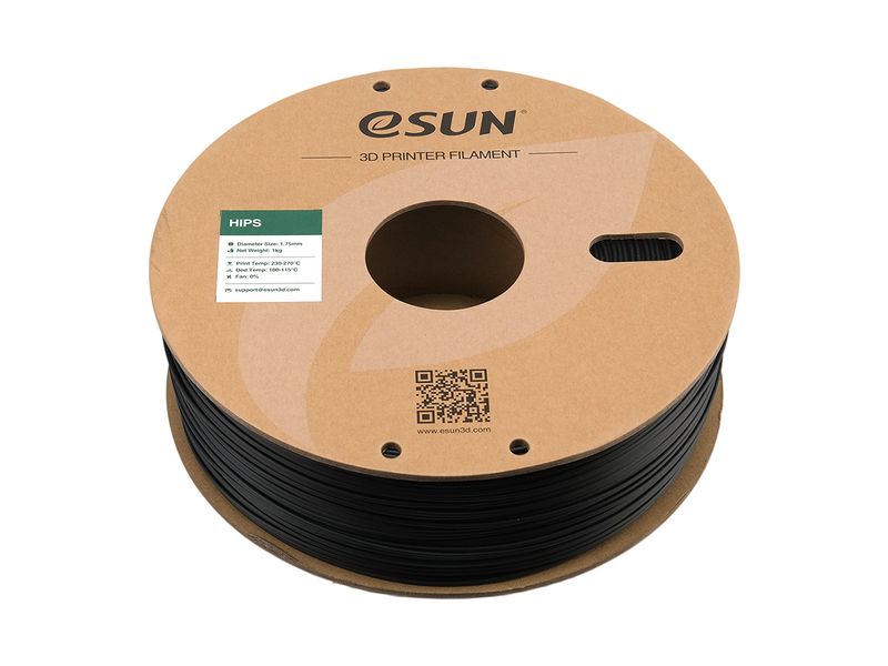 eSun Filament HIPS Schwarz 1.75 mm 1 kg High-Impact Polystyrene Filament