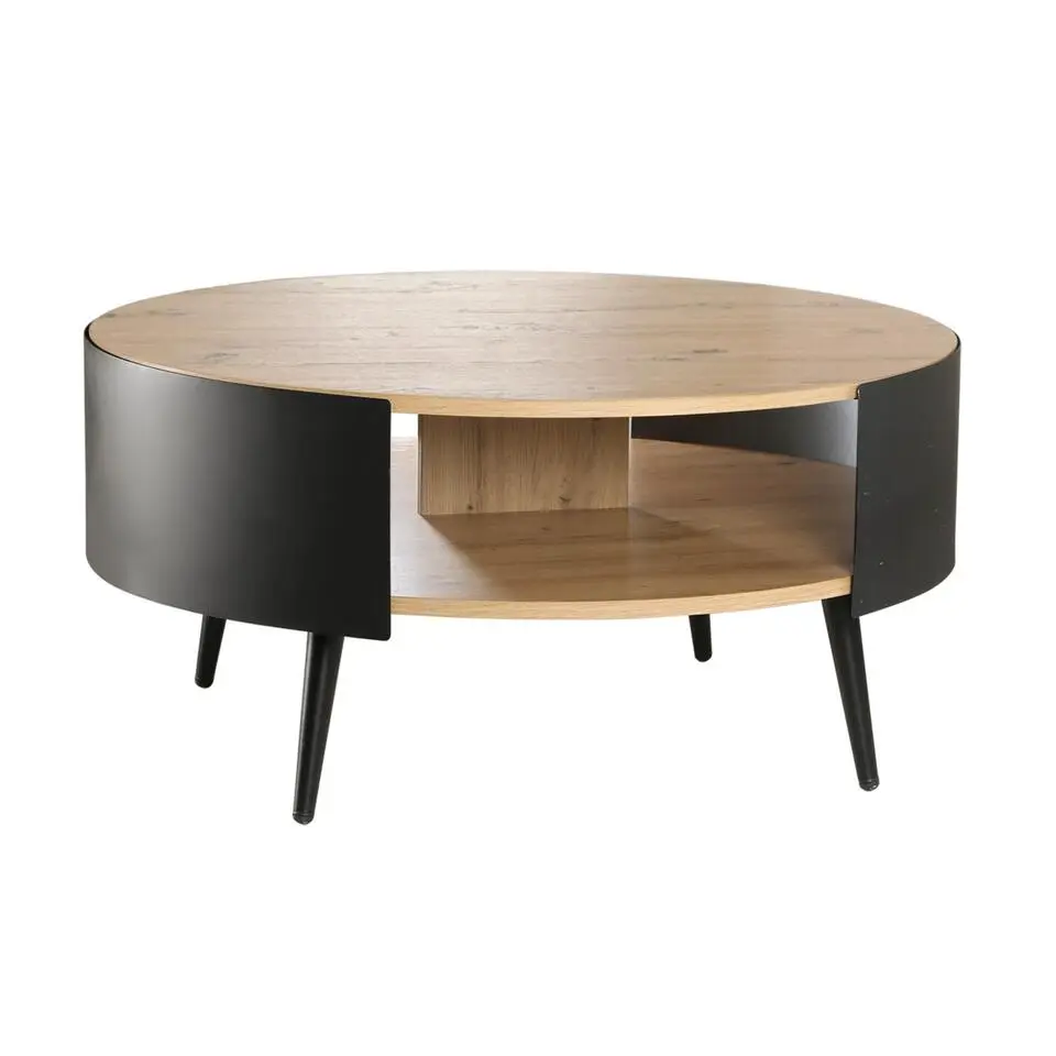 CALICOSY - Salontafel EKLO - Eik - 39x80x80 cm