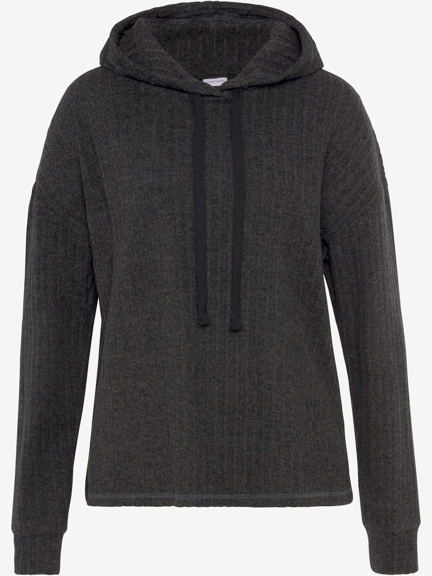Sweatshirt côtelé à capuche