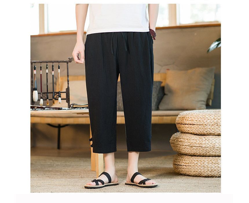 Lefitt - Hoge taille effen harem capribroek