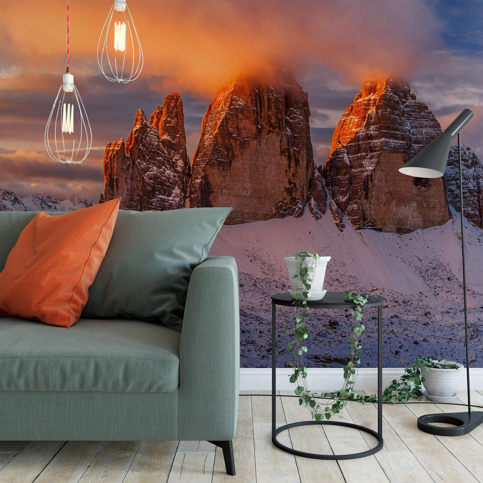Fototapete DESIGNWALLS 2.0 - weiß-braun - Alpen - 2,6 Meter
