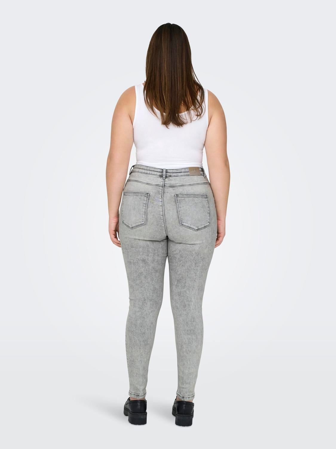 CARMILA Hohe Taille Skinny Fit Jeans Light Grey Denim