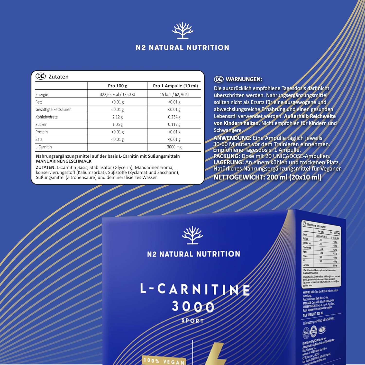 N2 Natural Nutrition L CARNITIN 3000 Reines Flüssig