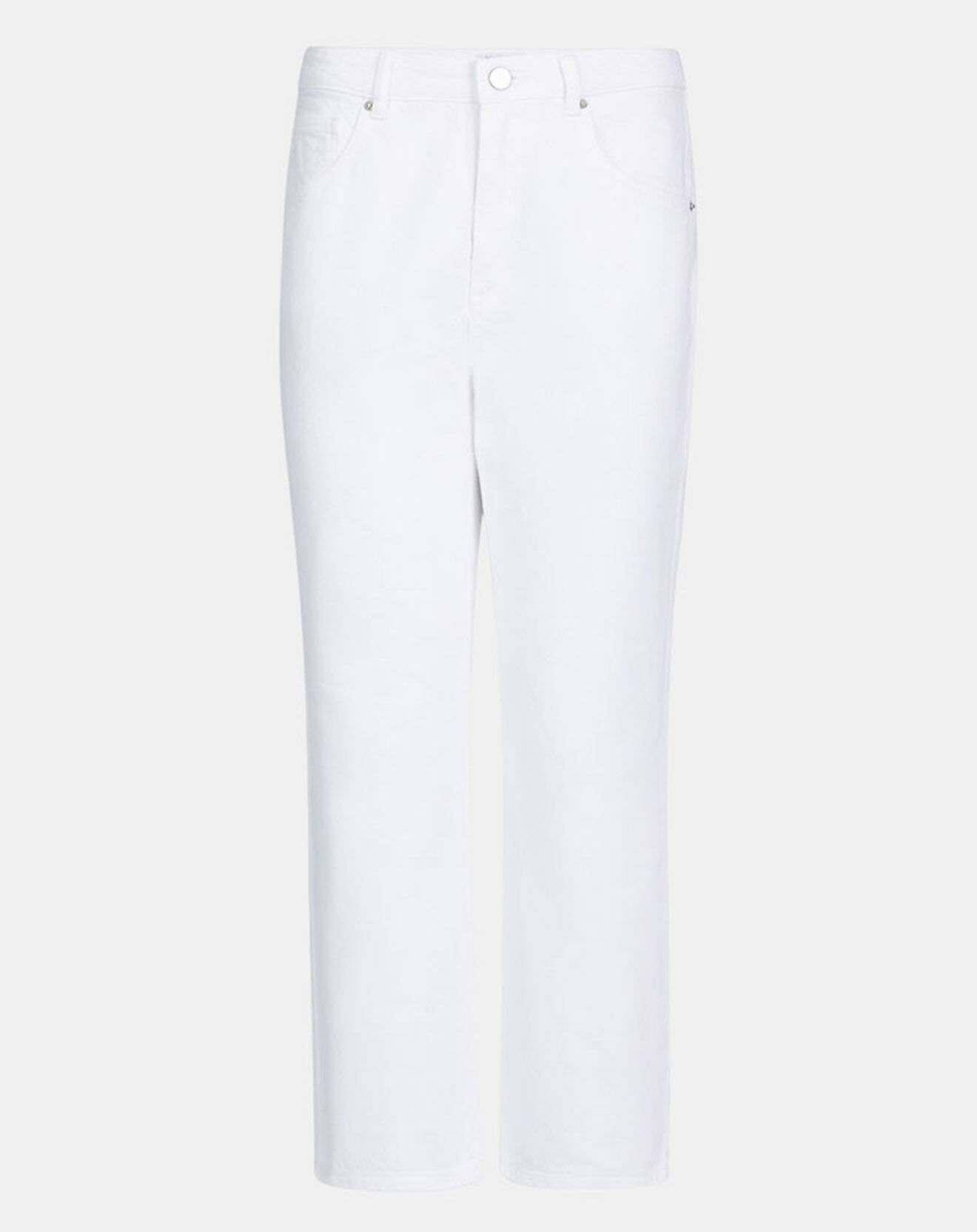 Galeries Lafayette Jean courte cigarette Ediso ajusté 7/8 blanc