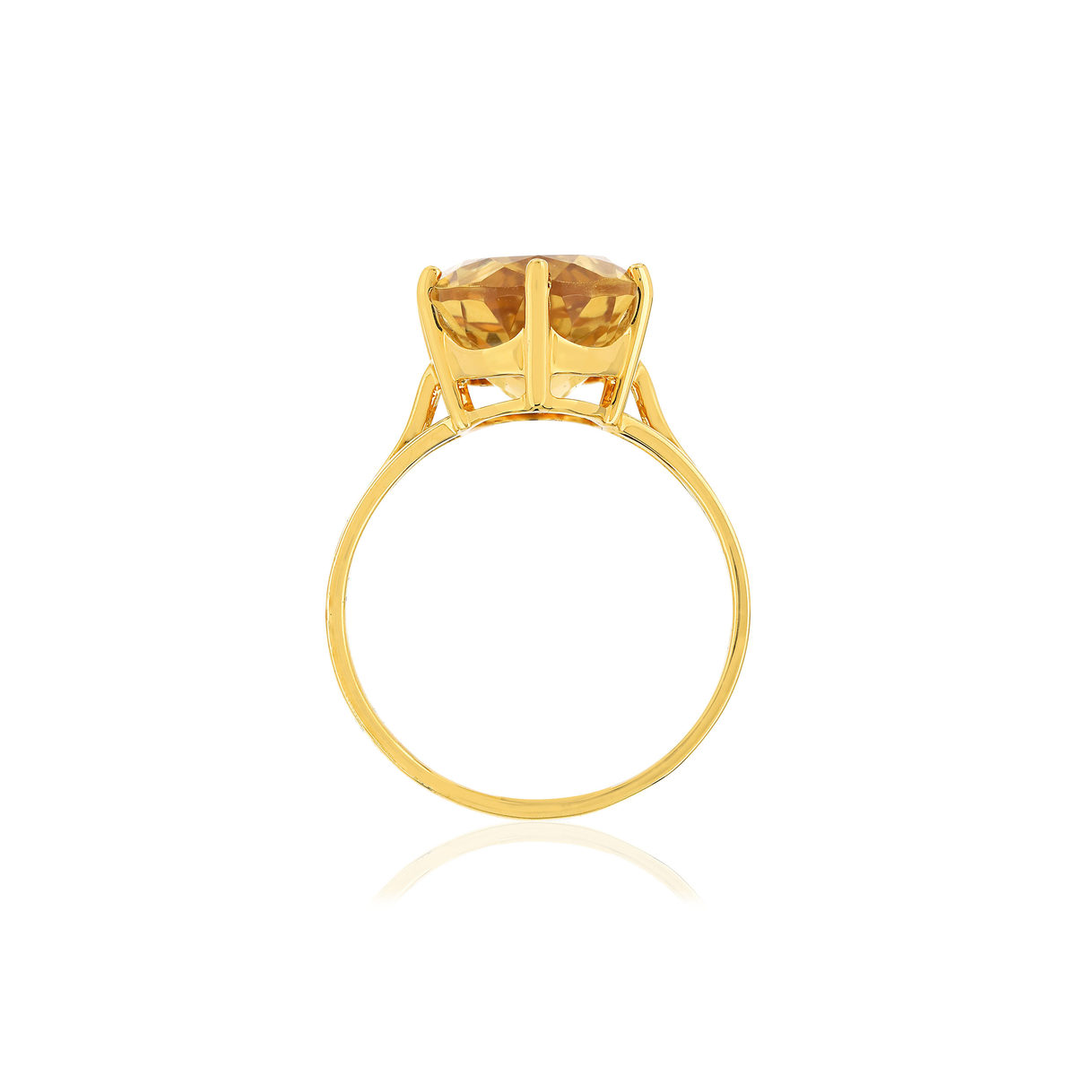 Bague or jaune 750, 1 Citrine de 5,95 carats.
