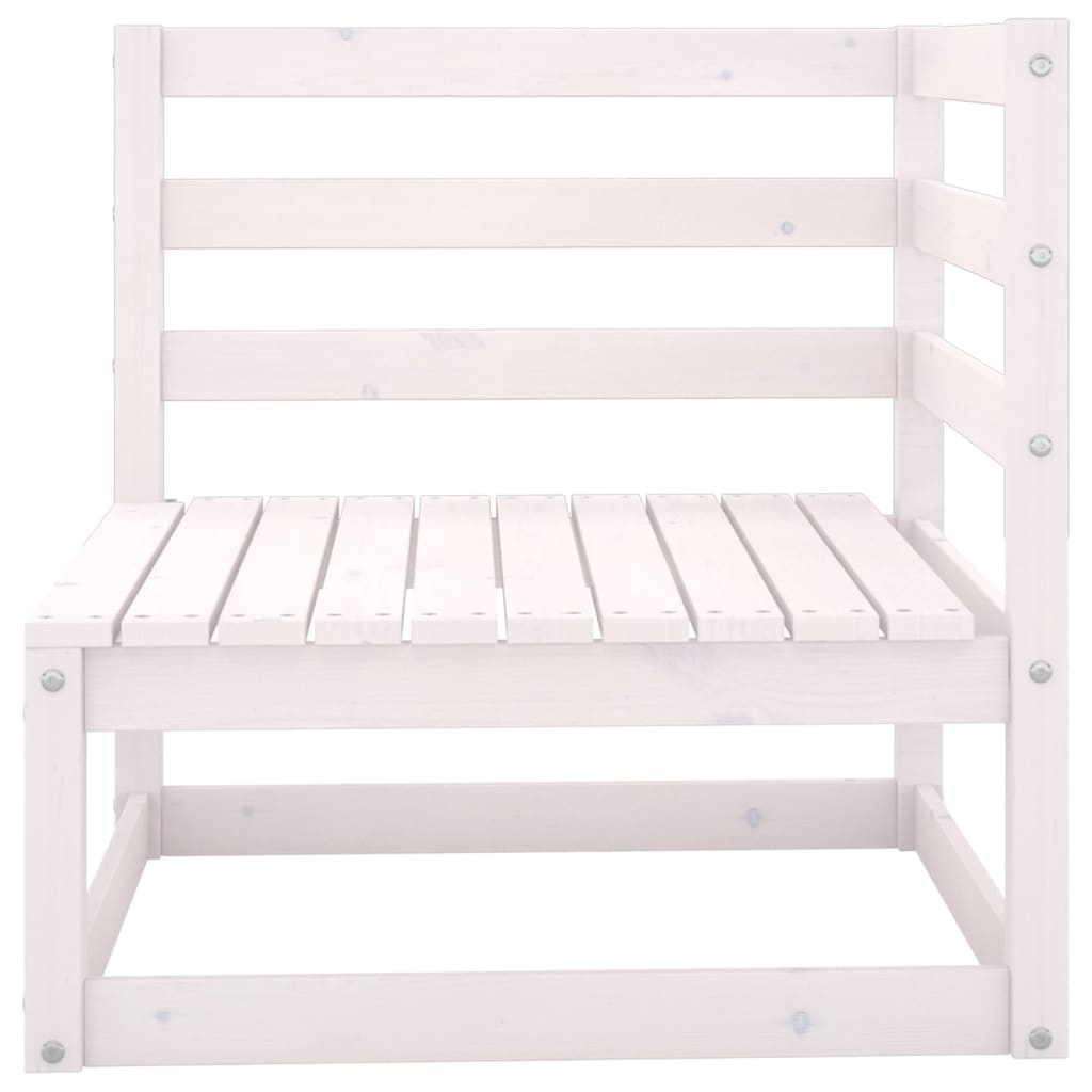 Salon de jardin meuble d'extérieur ensemble de mobilier 4 pièces blanc bois de pin massif