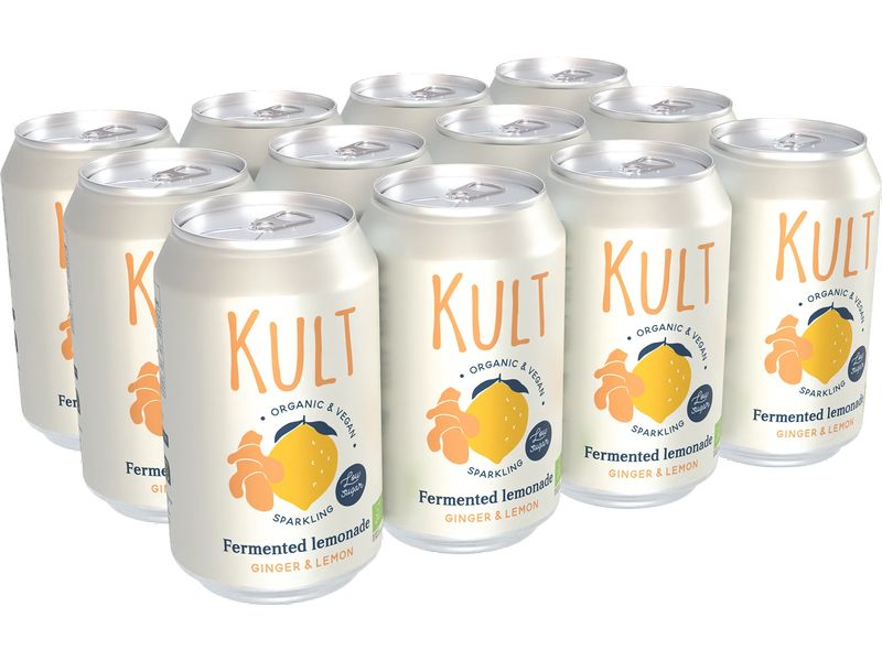 Kult Soft-Drinks Ginger and Lemon 12 x 0.33 l Wasserkefir mit peruanischem Ingwer und erfrischendem Zitronengeschmack