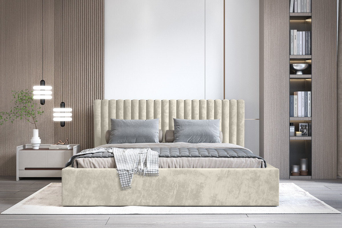 Trae Mobler Vegas 180 x 200 cm Gestoffeerd Bed Creme