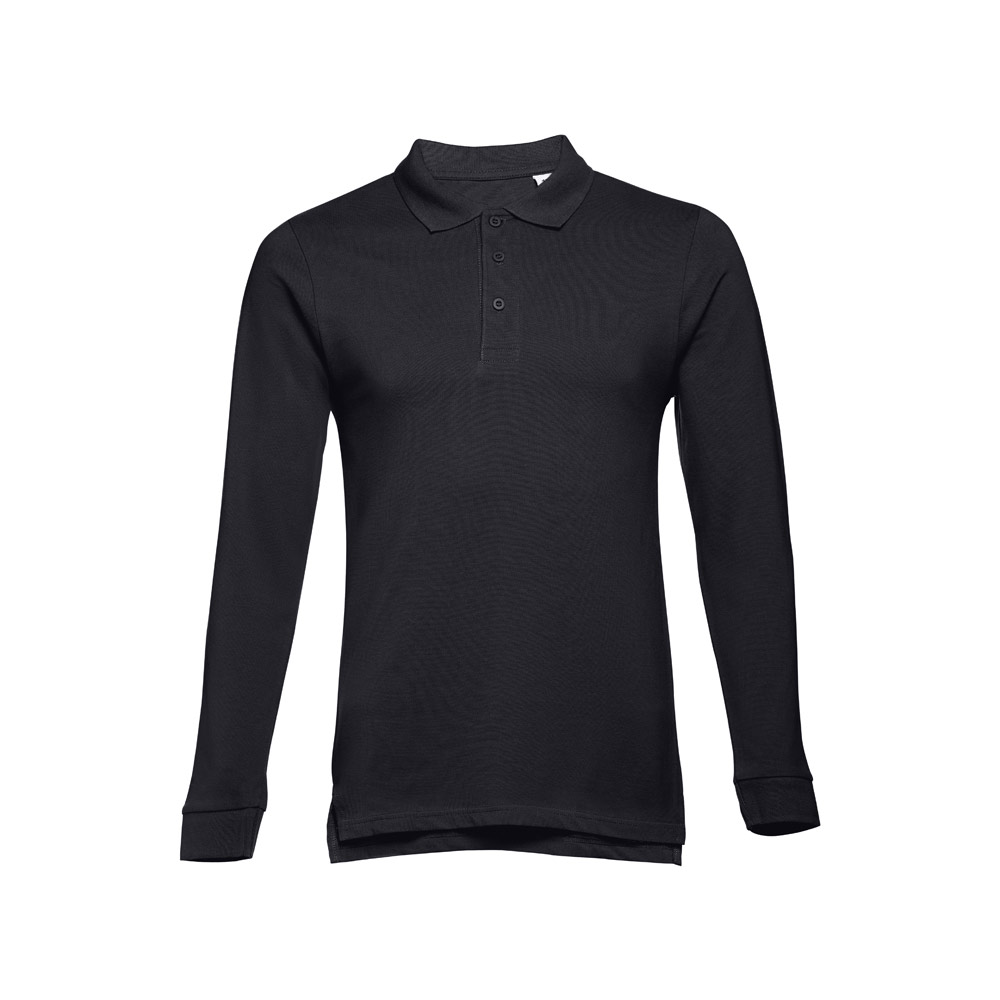 TH Clothes 30141 - Polo à manches longues en coton cardé pour hommes