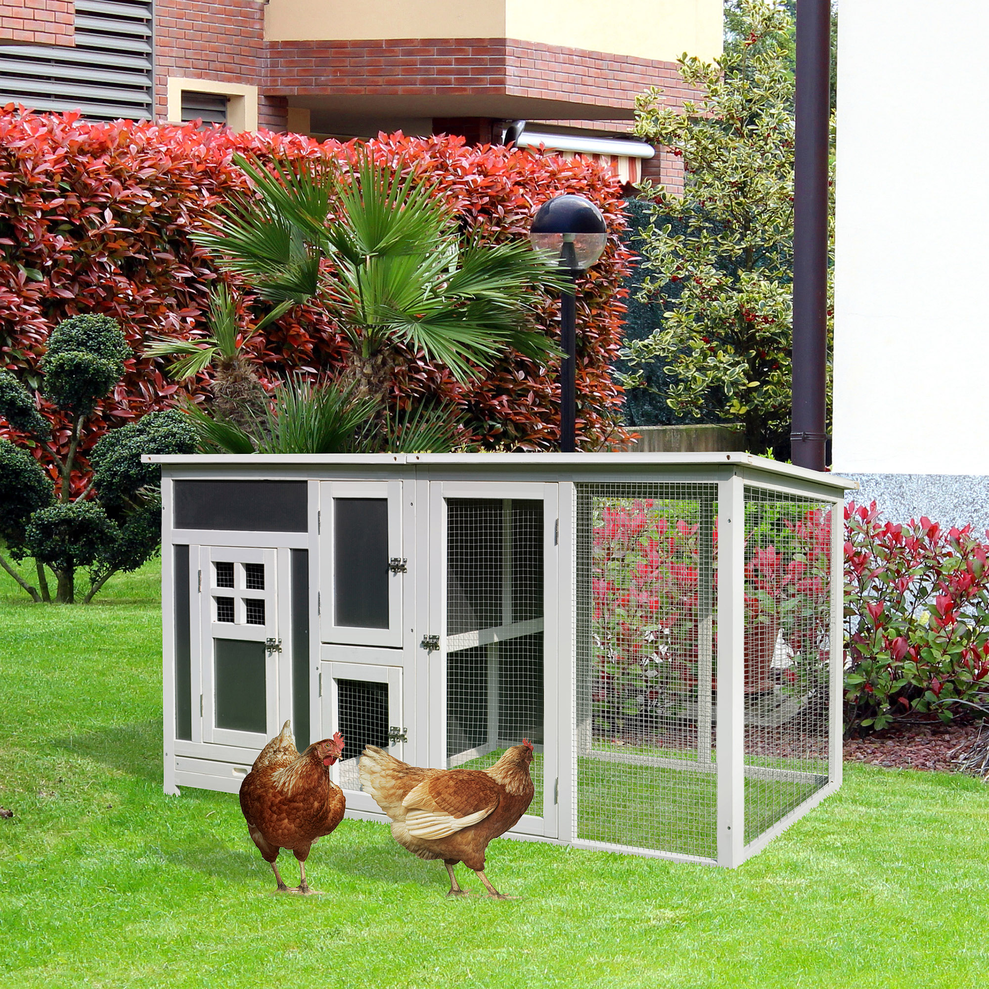 Galinheiro de madeira para exterior PawHut