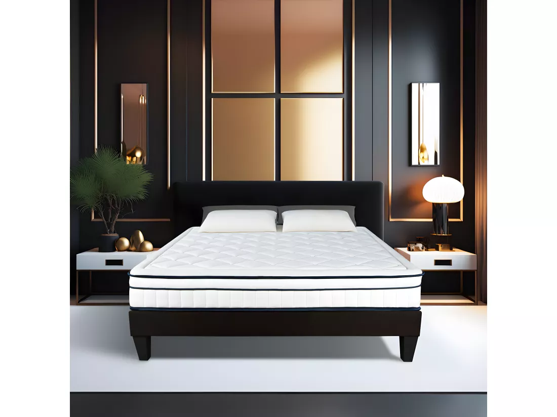 BELLECOUR LITERIE | Matelas BARTOLDI 140x190 cm | Ressorts ensachés & Mémoire de forme
