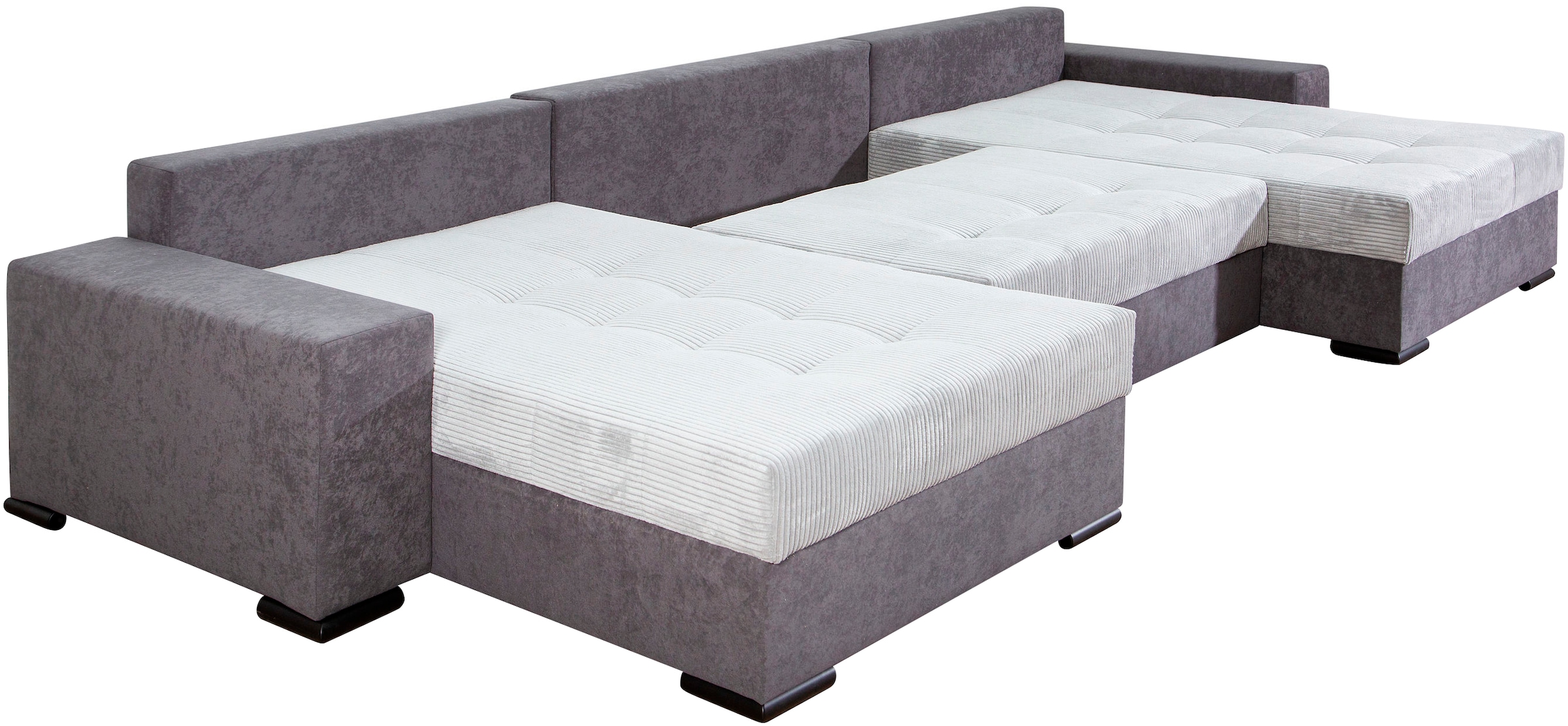 COLLECTION AB Wohnlandschaft »Josy XXXL-Relax U-Form, B: 352 cm« mit Bettfunktion, Bettkasten & 2 Nackenkissen, Federkern