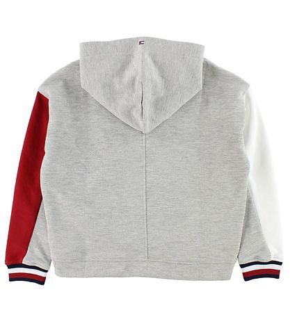 Tommy Hilfiger H?ttetr?je - Gråmeleret m. R?d/Hvid