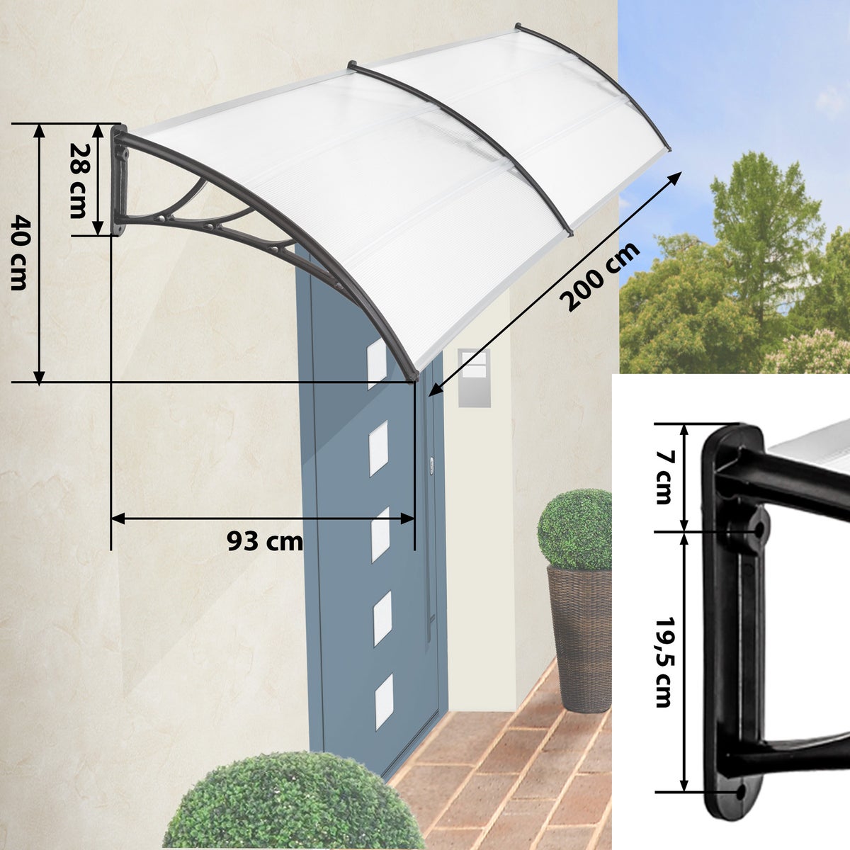 tectake boogluifel 200 x 93 cm