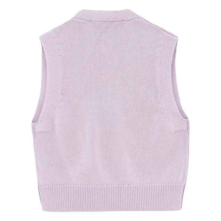 The Tiny Big Sister Gilet Sans Manches Brodée | Lilas