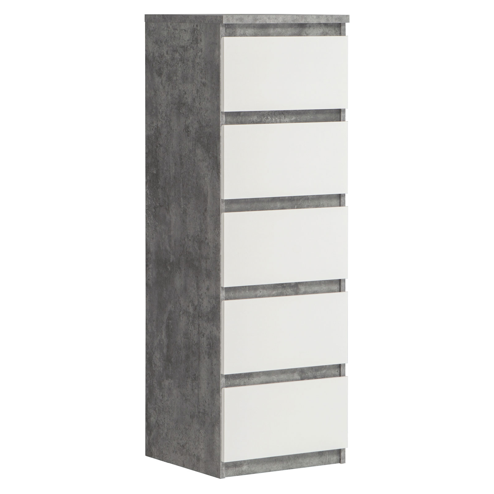 Kommode - Betonoptik-weiß - 42 cm breit