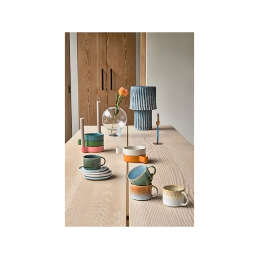 Villa Collection Style Glaslysestage, Blue/Amber