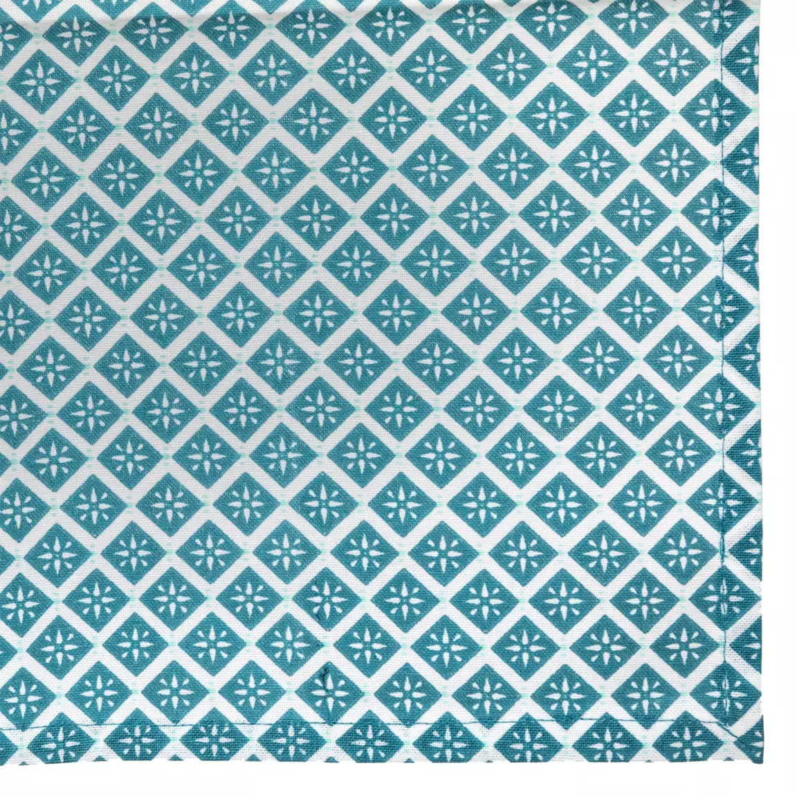 Lot de 4 serviettes coton (40 x 40 cm) Tika Bleu canard