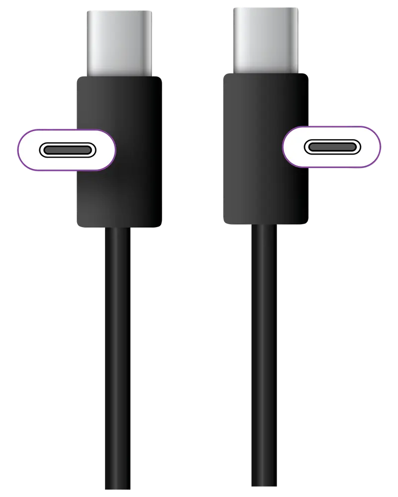 USB-C til USB-C 0,5 meter - sort