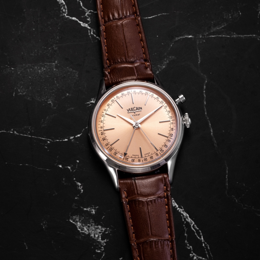 Vulcain Cricket President 39mm Pale Salmon Sapphire Caseback