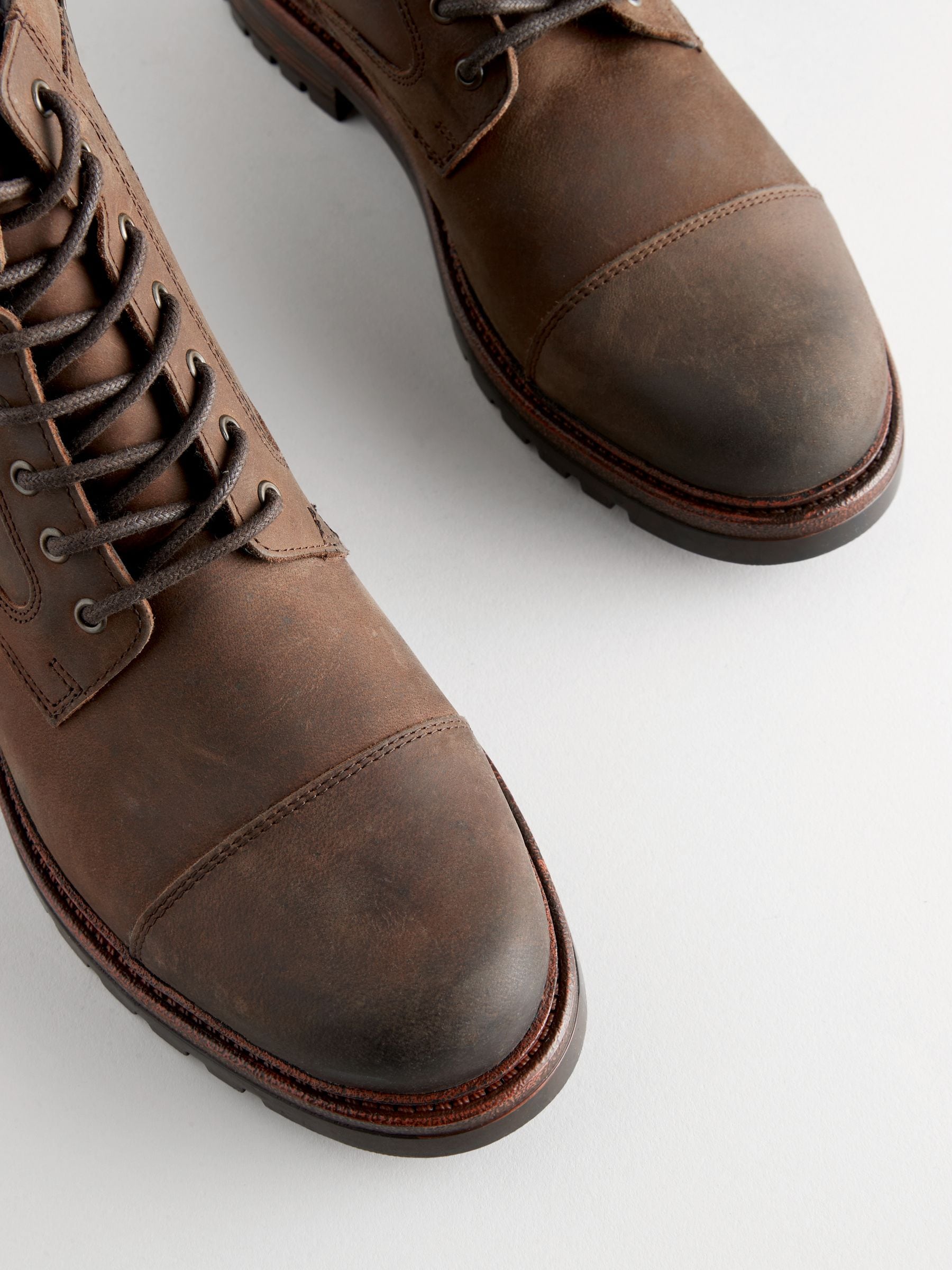 Bruin - Leather Toe Cap Zip Up Boots