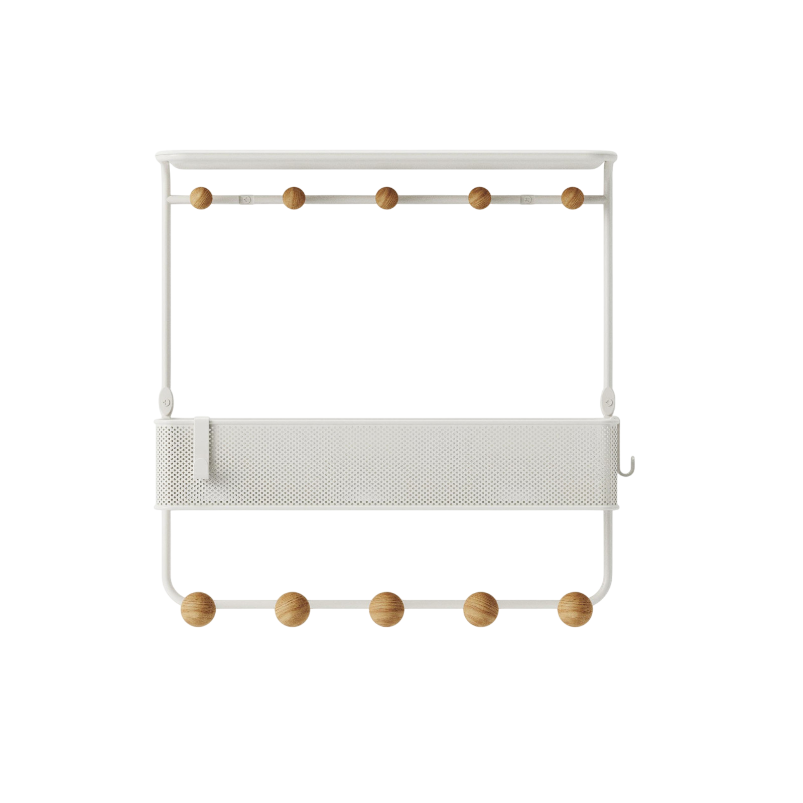 Garderobenleiste Estique 10 Haken, Weiss