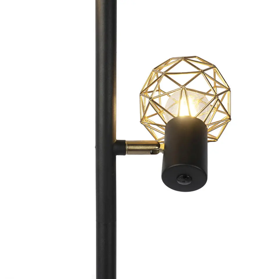 Qazqa vloerlampen mesh goudkleurig e14