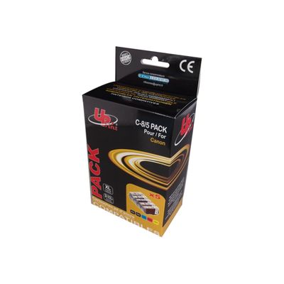 Cartouche compatible Canon CLI-8/PGI-5 - pack de 5 - noir x2, cyan, magenta, jaune - Uprint