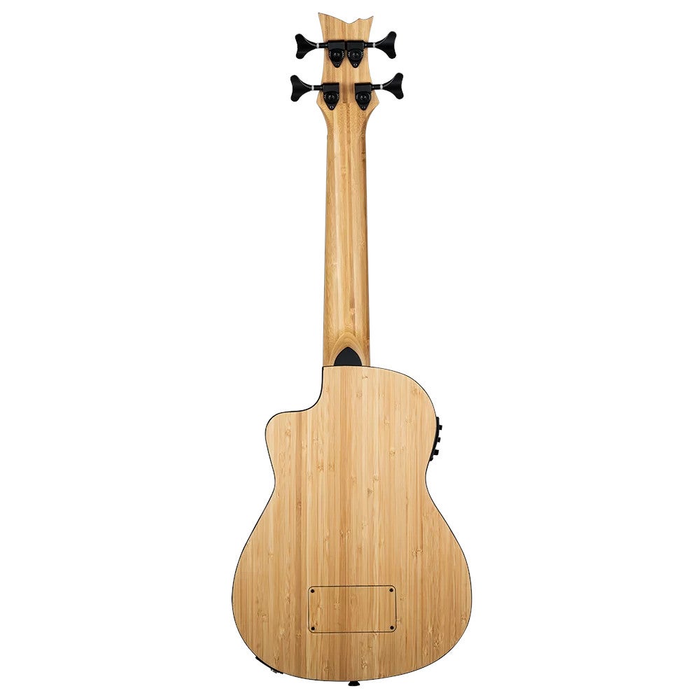 Ortega RUNAB-UB Bamboo Series Short Scale Uke Bass Natural elektrisch-akoestische bas ukelele met gigbag