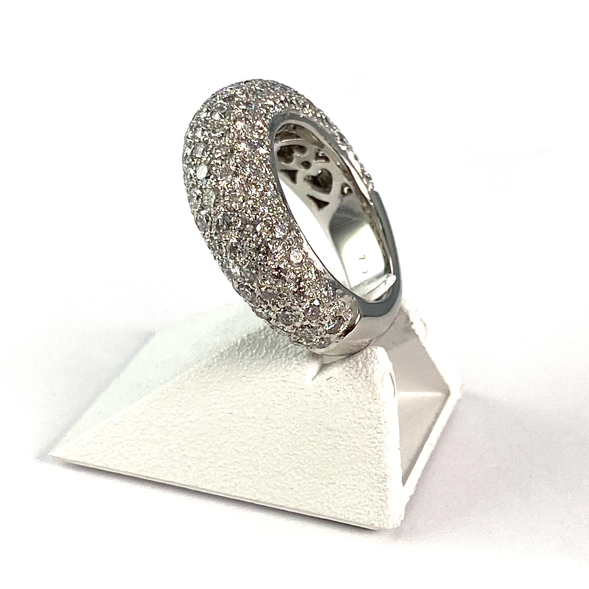 Bague d'occasion or 750 blanc diamant