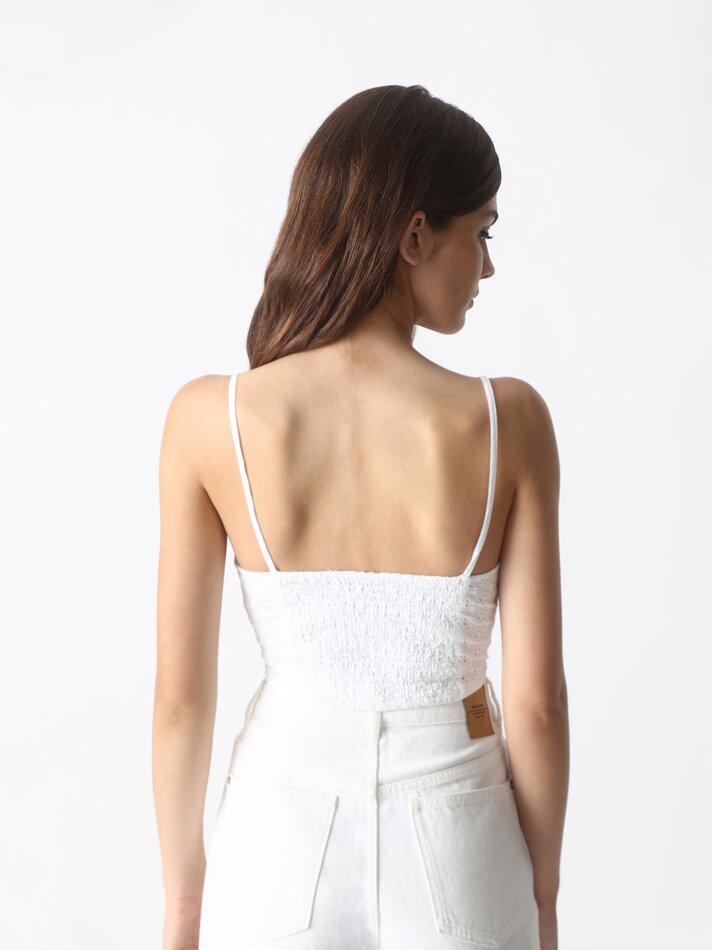 Top com bordado suíço - Branco