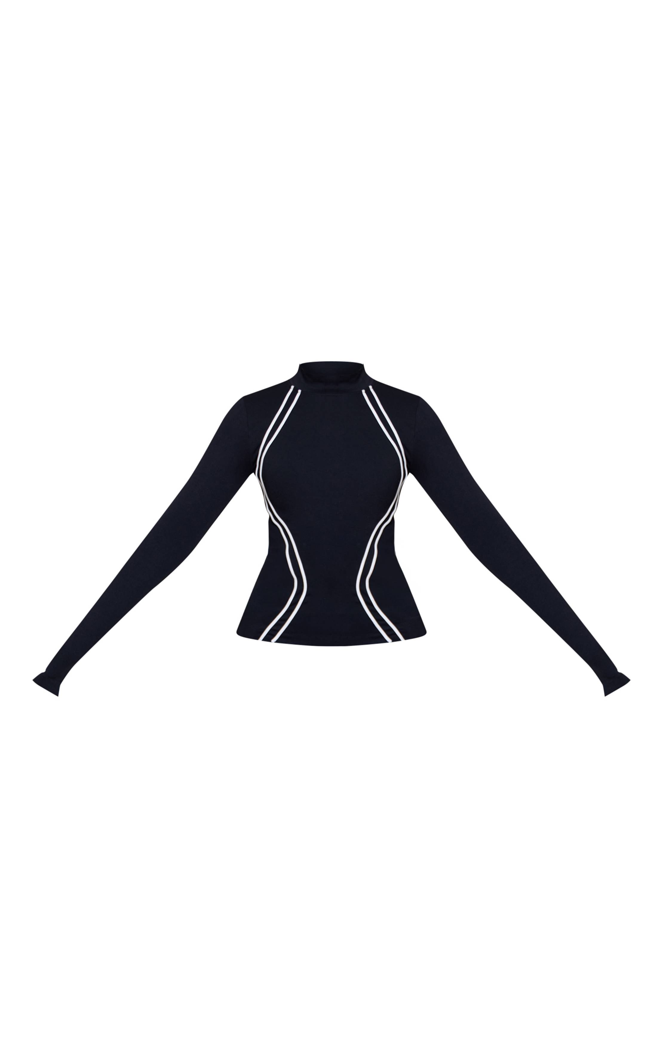 Noir Haut À Panneaux Sans Couture PLT Ski