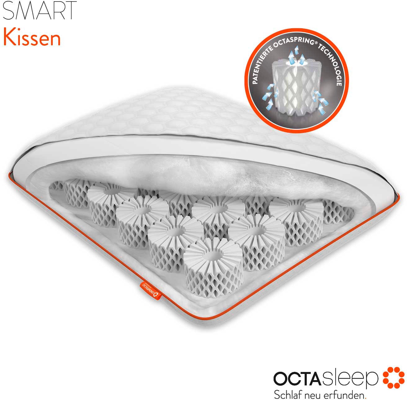 OCTAsleep Nackenstützkissen »Octasleep Smart Pillow« Füllung: 100% Polyester 1 Stk. tlg. Kopfkissen atmungsaktiv
